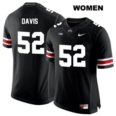 Women's NCAA Ohio State Buckeyes Wyatt Davis #52 College Stitched Authentic Nike White Number Black Football Jersey WH20J48BC